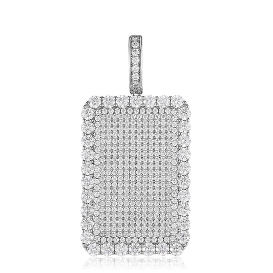 VVS Moissanite Diamond Dog Tag Pendant