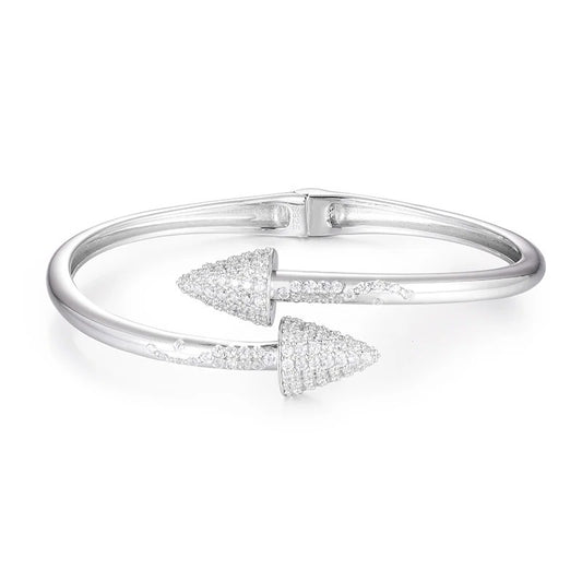 VVS Moissanite Diamond Geometric Taper Bangle