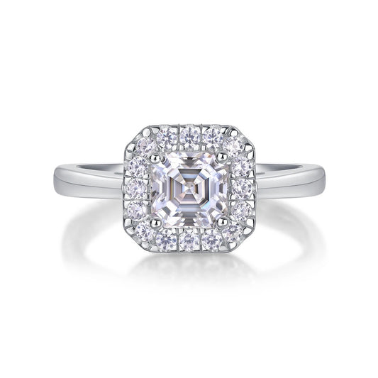 VVS Moissanite Diamond Asscher Ring