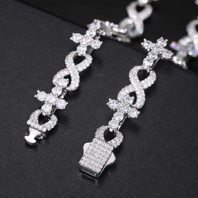 VVS Moissanite Diamond Infinity Cross Cuban Chain