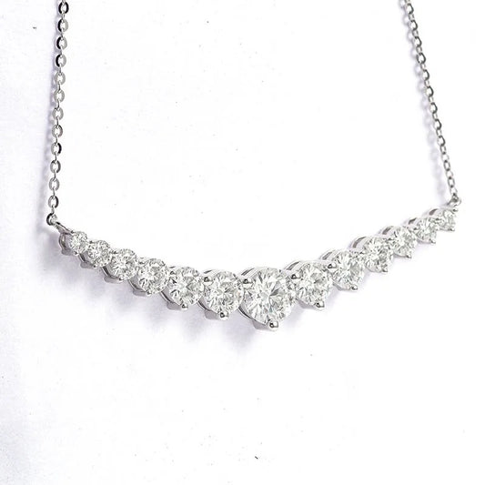 Graduated Moissanite Diamond Necklace