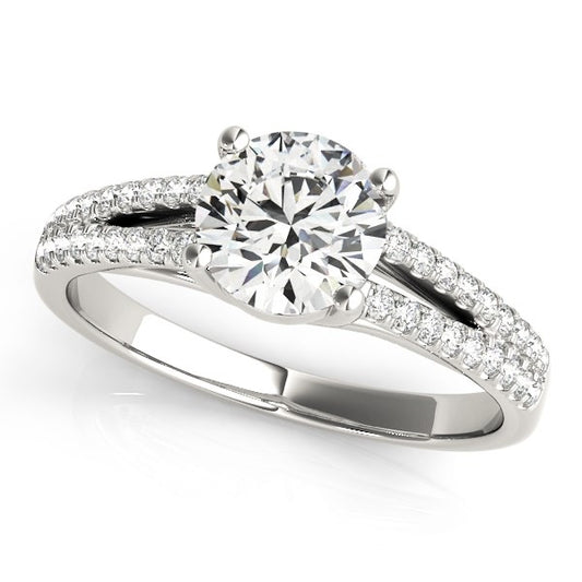 Split Shank Round Diamond Engagement Ring