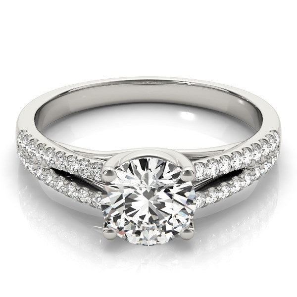 Split Shank Round Diamond Engagement Ring