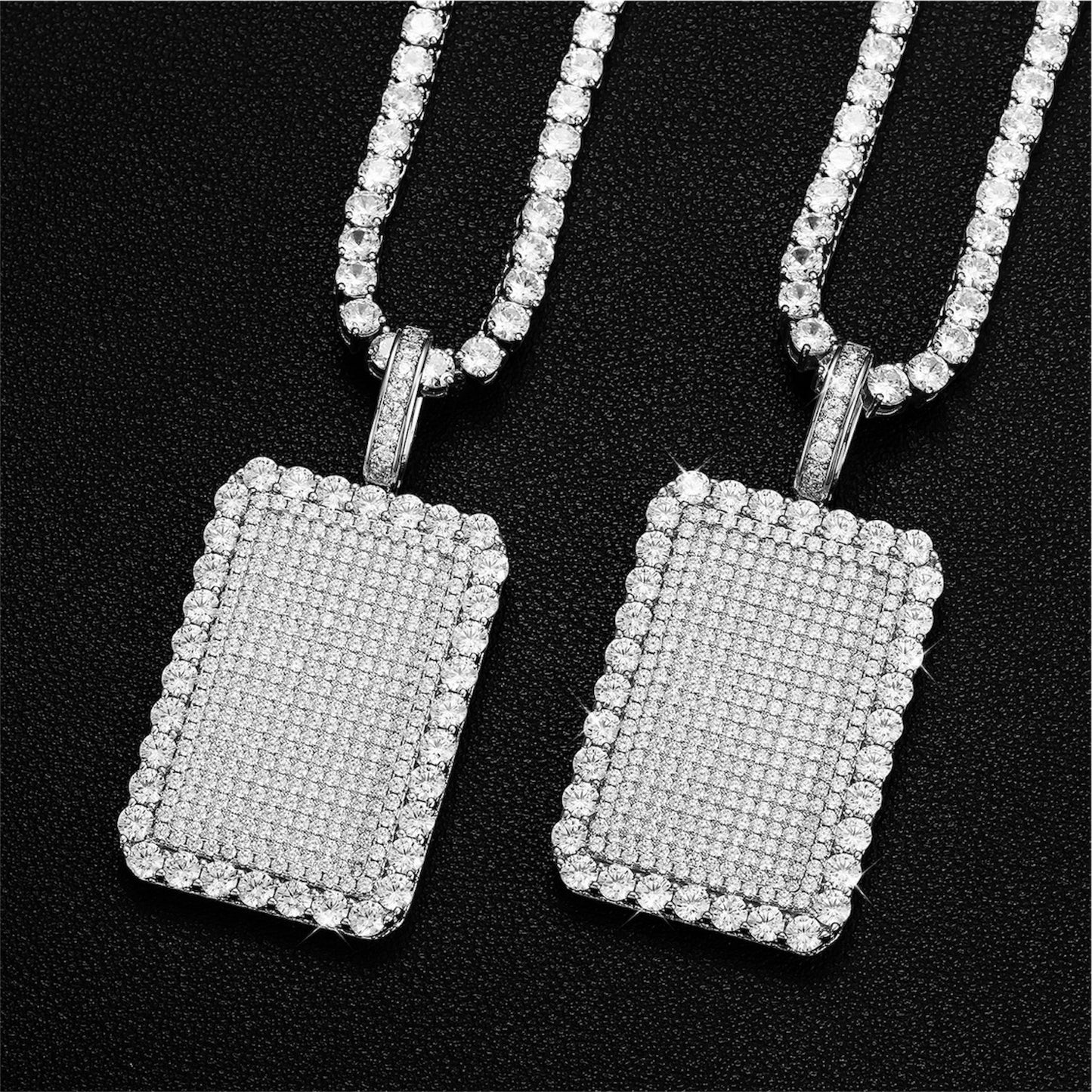 VVS Moissanite Diamond Dog Tag Pendant