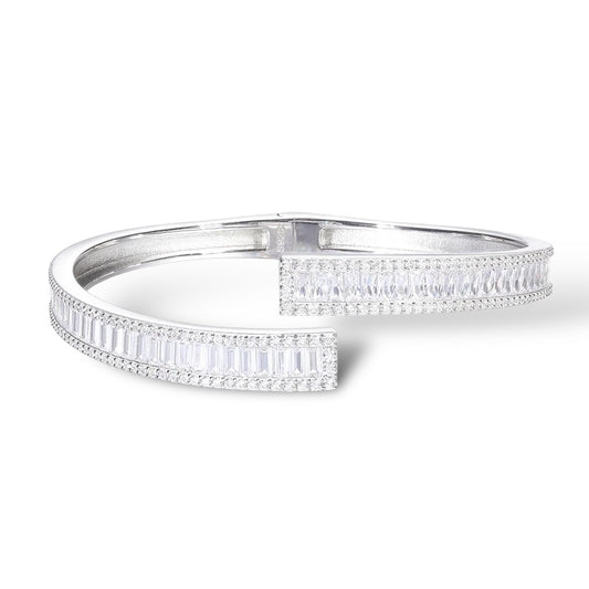 VVS Moissanite Diamond Baguette Bangle Bracelet