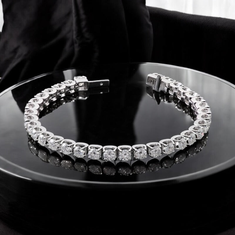 5mm Moissanite Diamond Tennis Bracelet in Sterling Silver