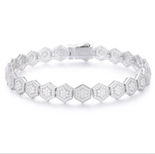 VVS Moissanite Geometric Hexagon Bracelet