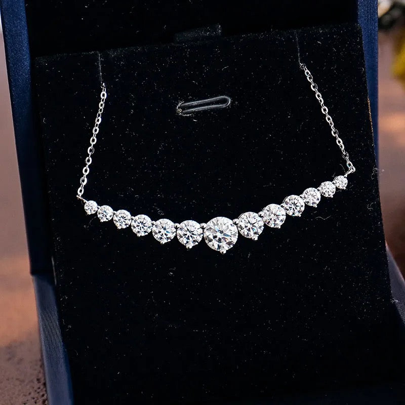 Graduated Moissanite Diamond Necklace