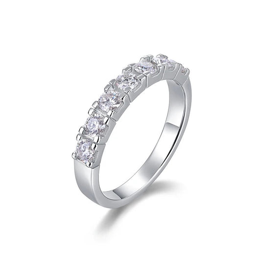 VVS Moissanite Diamond Half Eternity Band Ring