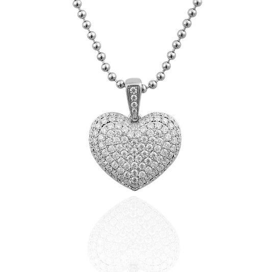 Cluster VVS Moissanite Diamond Heart Pendant