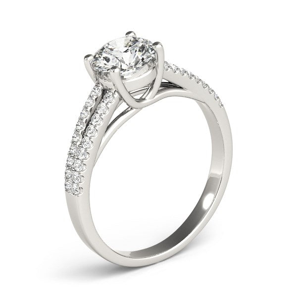 Split Shank Round Diamond Engagement Ring