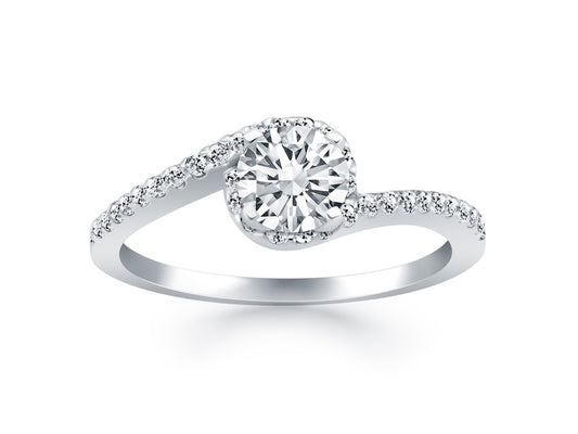 Swirl Halo Diamond Engagement Ring