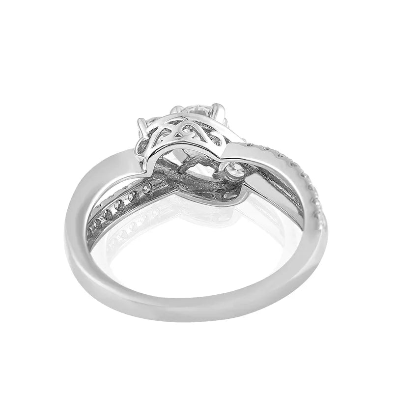 Three Stone Petite Moissanite Diamond Twisted Vine Ring