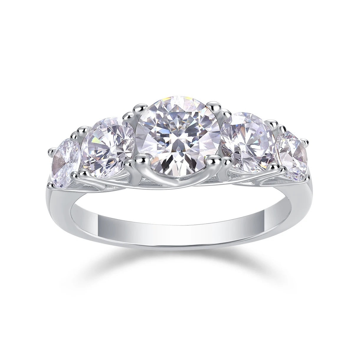 VVS Moissanite Diamond Five Stone Engagement Ring